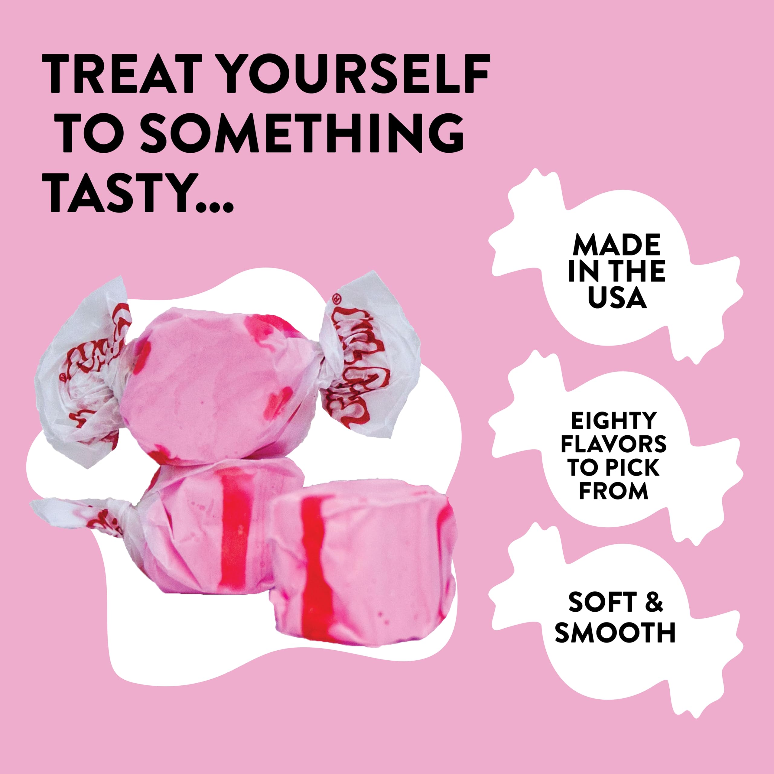Taffy Town unwrapped cherry piece showing soft texture and creamy interior
