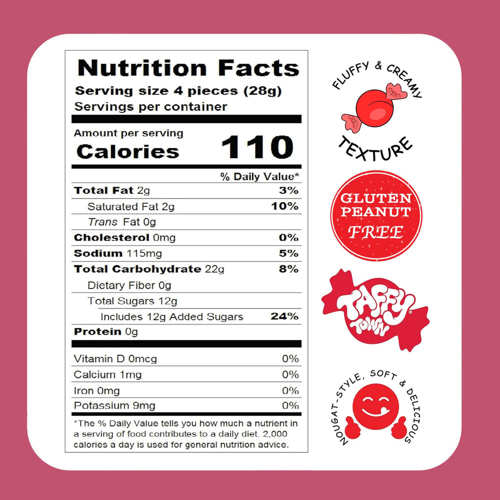 Taffy Town cinnamon label showing ingredient transparency and kosher mark