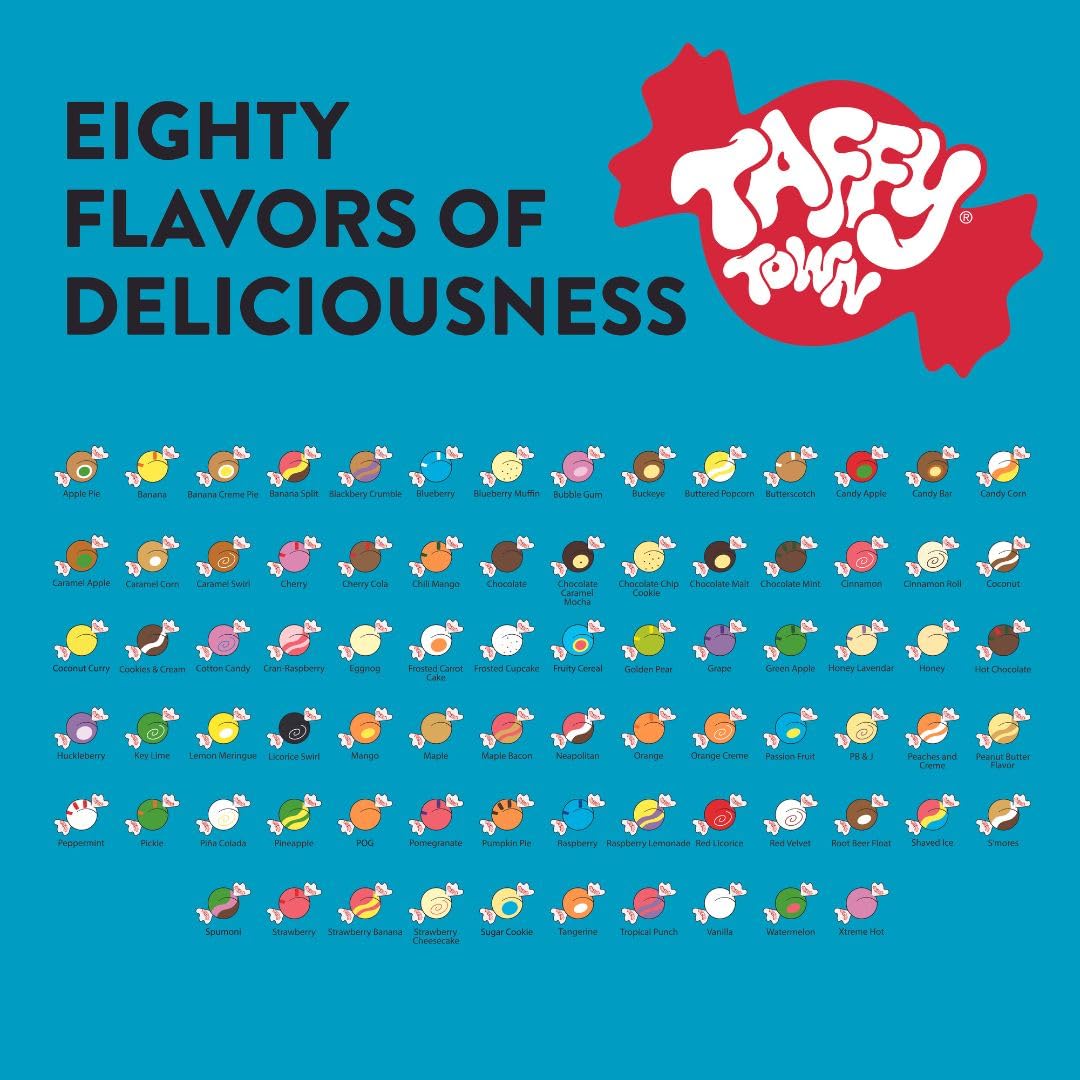 Taffy Town ingredient label close-up showing allergen-free and kosher info