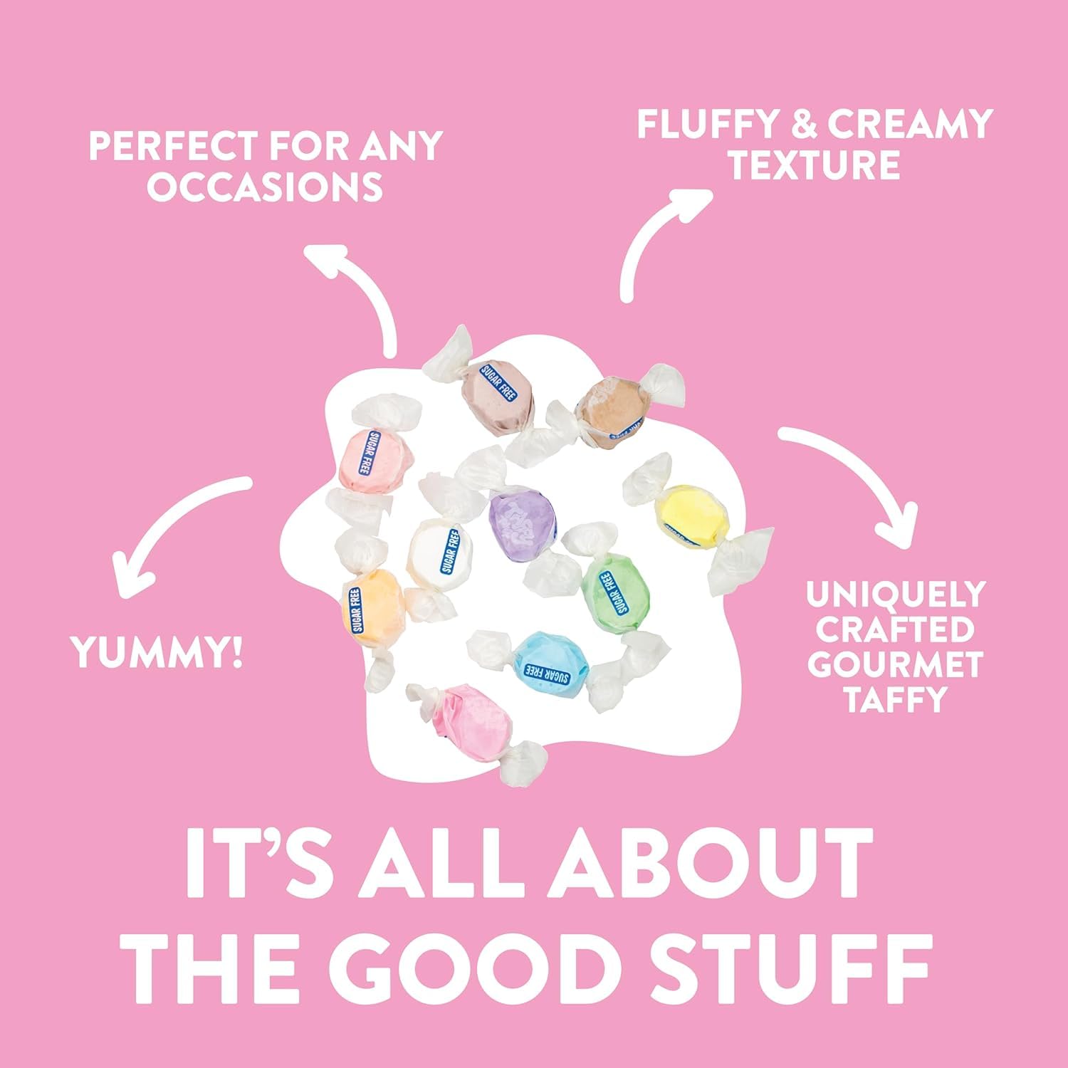 Taffy Town on a party buffet adding color and convenient single-serve appeal