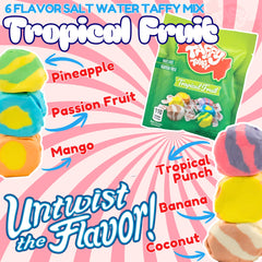 Taffy Town individually wrapped pieces closeup, easy sharing and freshness