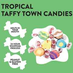 Taffy Town unwrapped piece closeup highlighting soft nougat-style texture