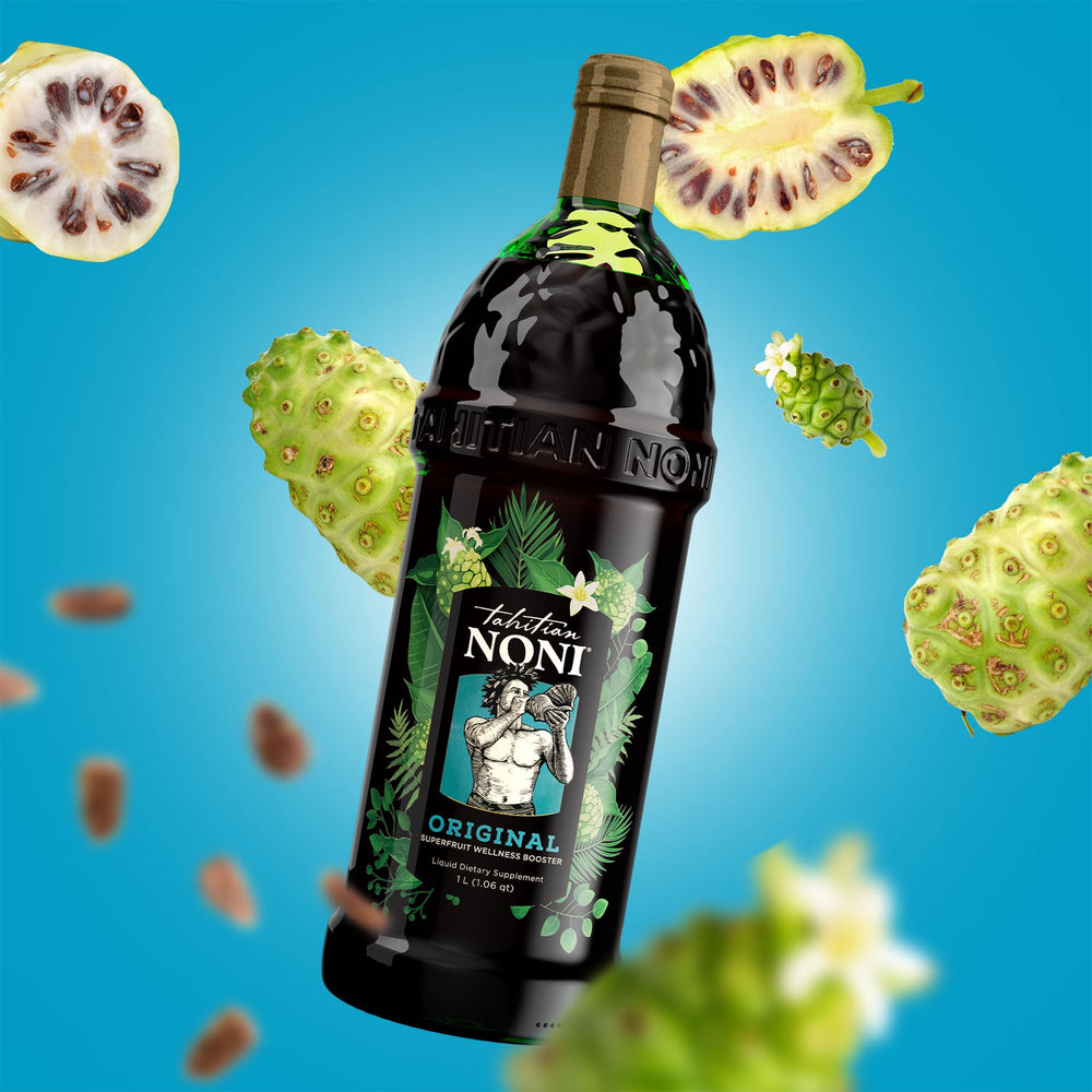 Tahitian Noni four bottles grouped to show pack size and value benefit