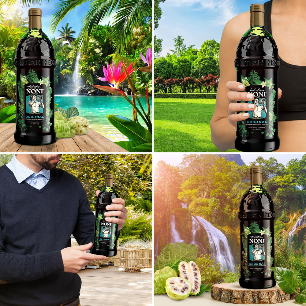 Tahitian Noni mixed in a sparkling drink showing refreshment and mixability benefit