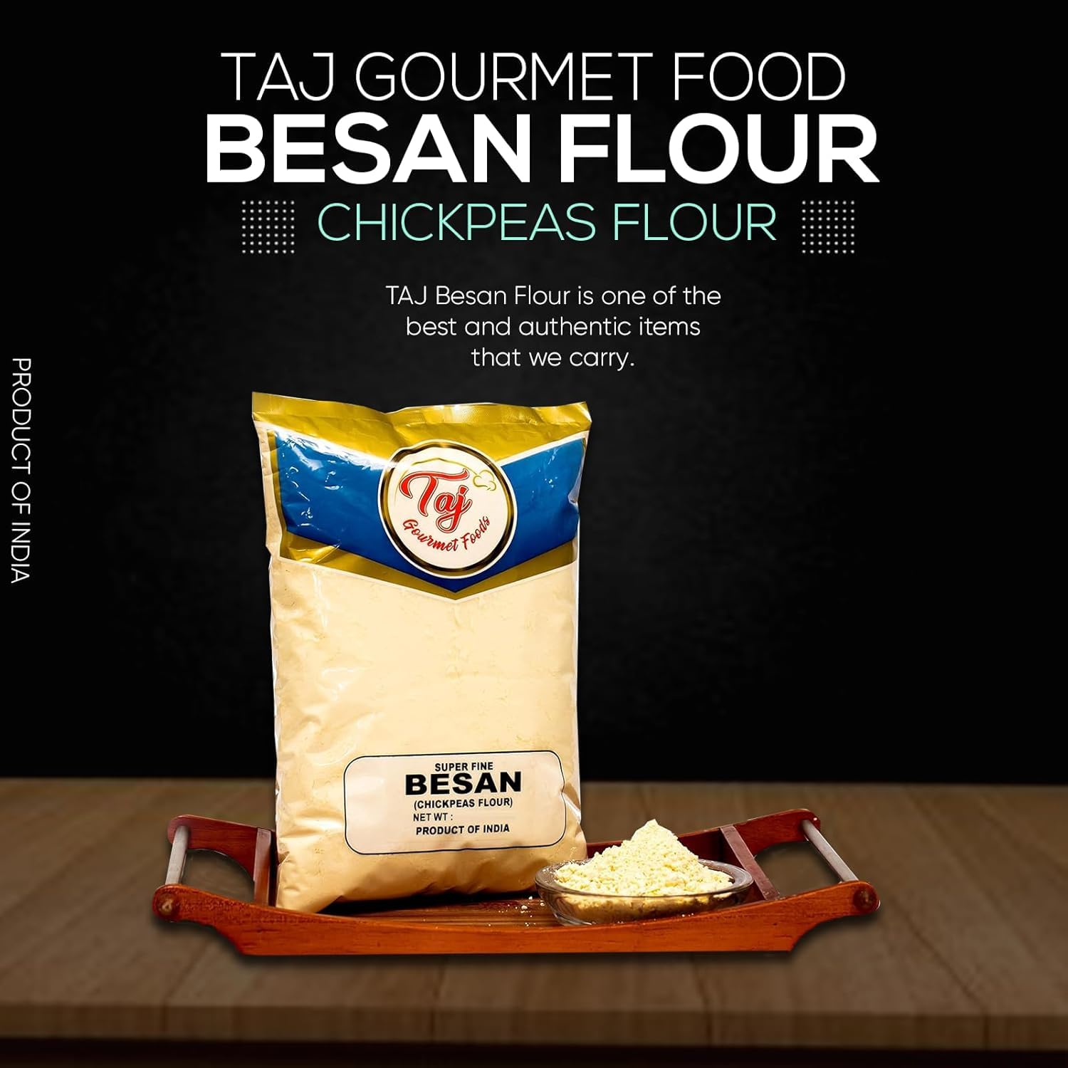 TAJ Besan Flour used as batter coating on fried snacks demonstrating crisp result benefit