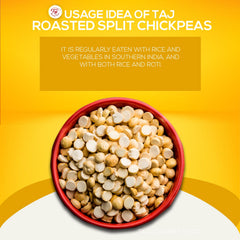 TAJ Gourmet Foods close-up of split chickpeas highlighting texture and consistency