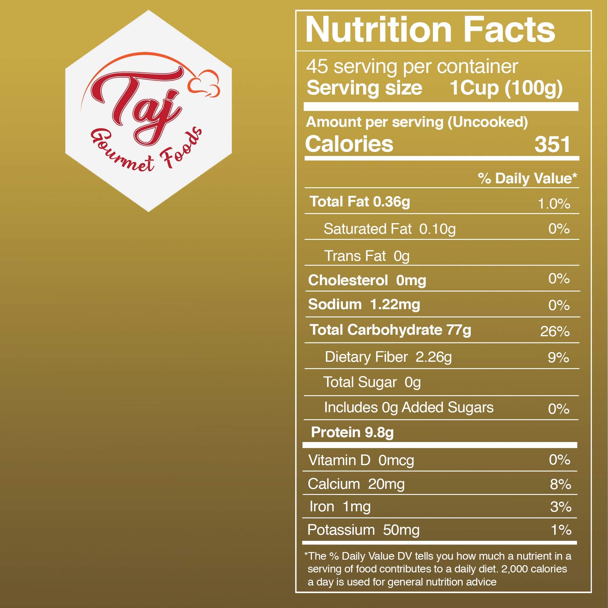 TAJ Gourmet cooked brown basmati bowl showing fluffy separate grains for hearty meals