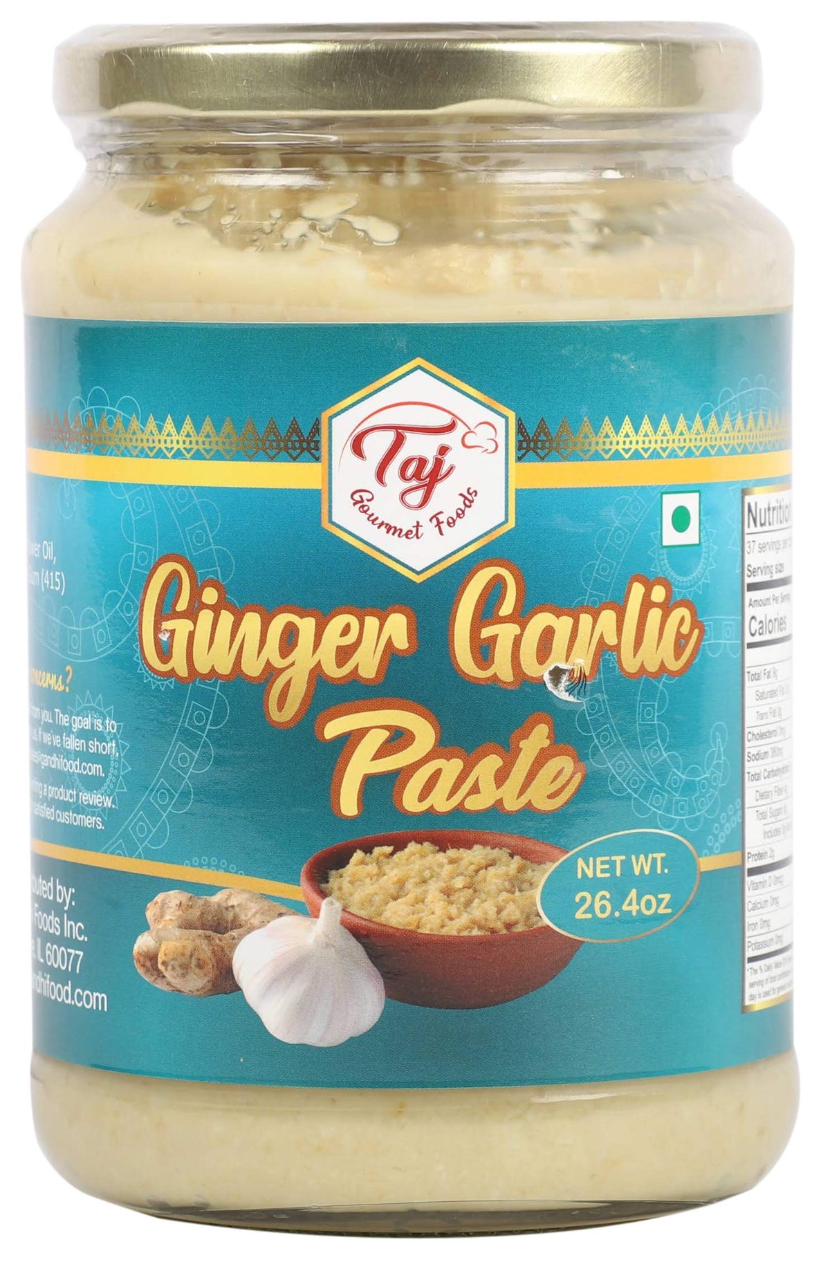 TAJ front packaging showing tub and brand for easy identification and shelf appeal
