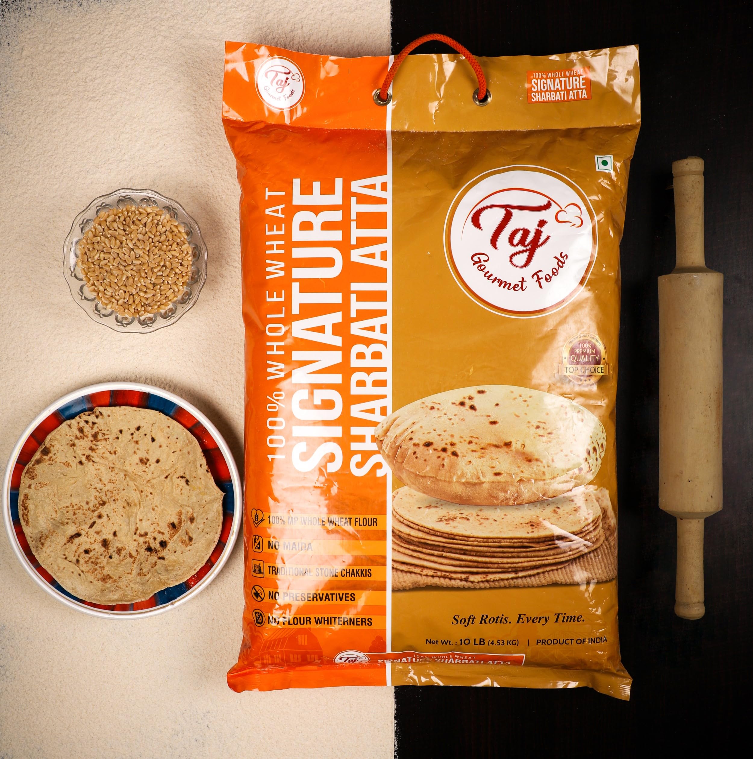 TAJ Gourmet Foods fresh roti puffing on hot tawa, illustrating soft, fluffy chapatis