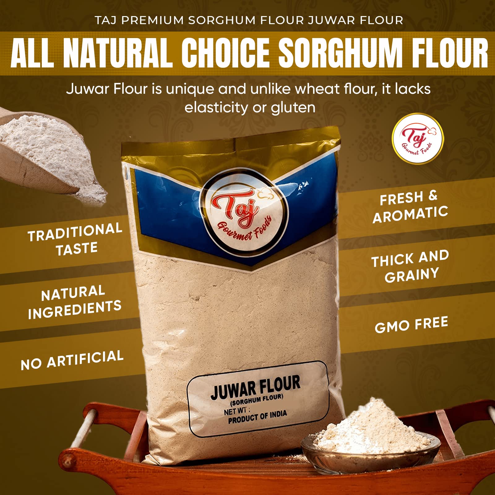 TAJ sorghum flatbread in skillet demonstrating pliable dough benefit