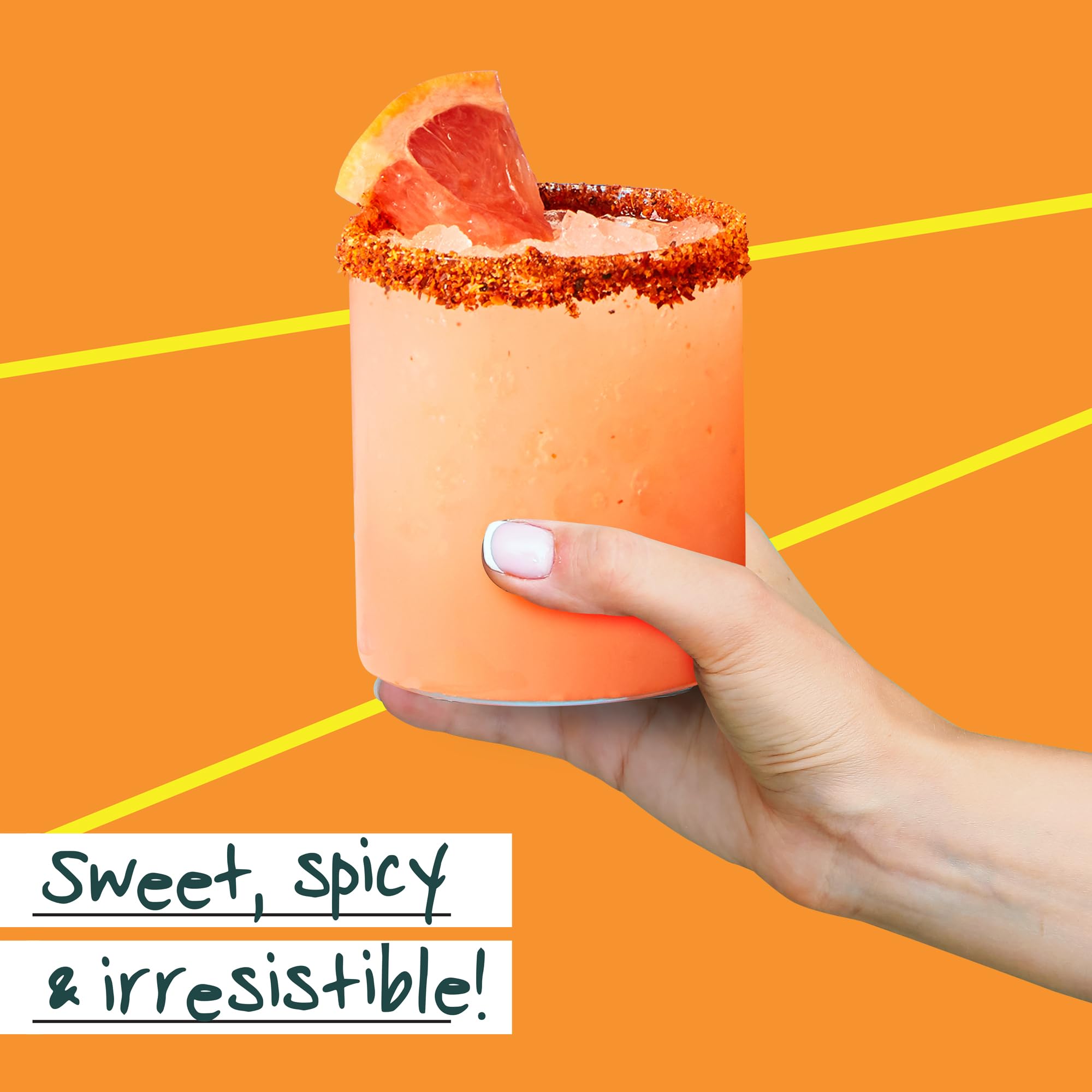 Tajín drizzled on a mangonada drink for layered flavor and colorful presentation
