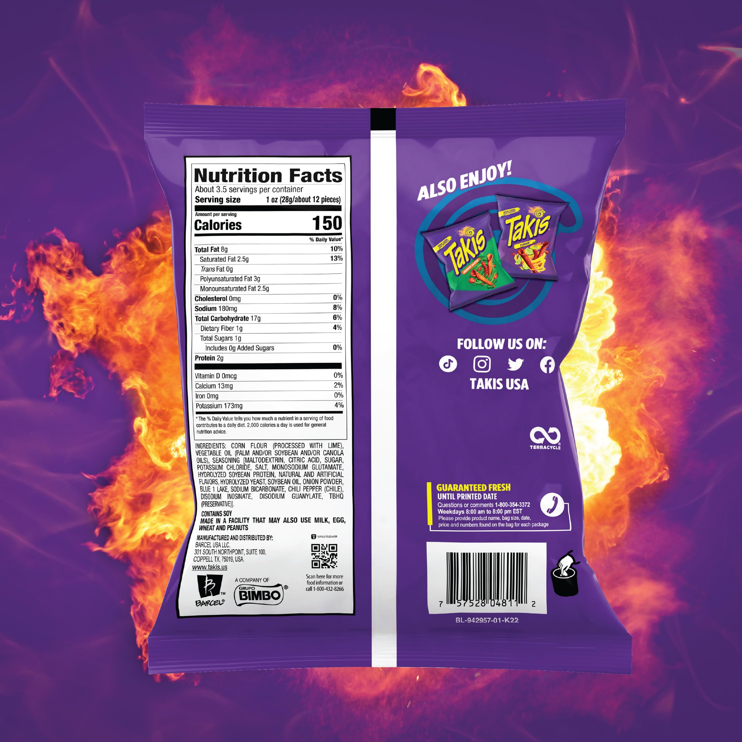 Takis nutrition label and ingredients clear for informed shoppers
