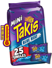 Takis Blue Heat front packaging showing bold blue design and convenience