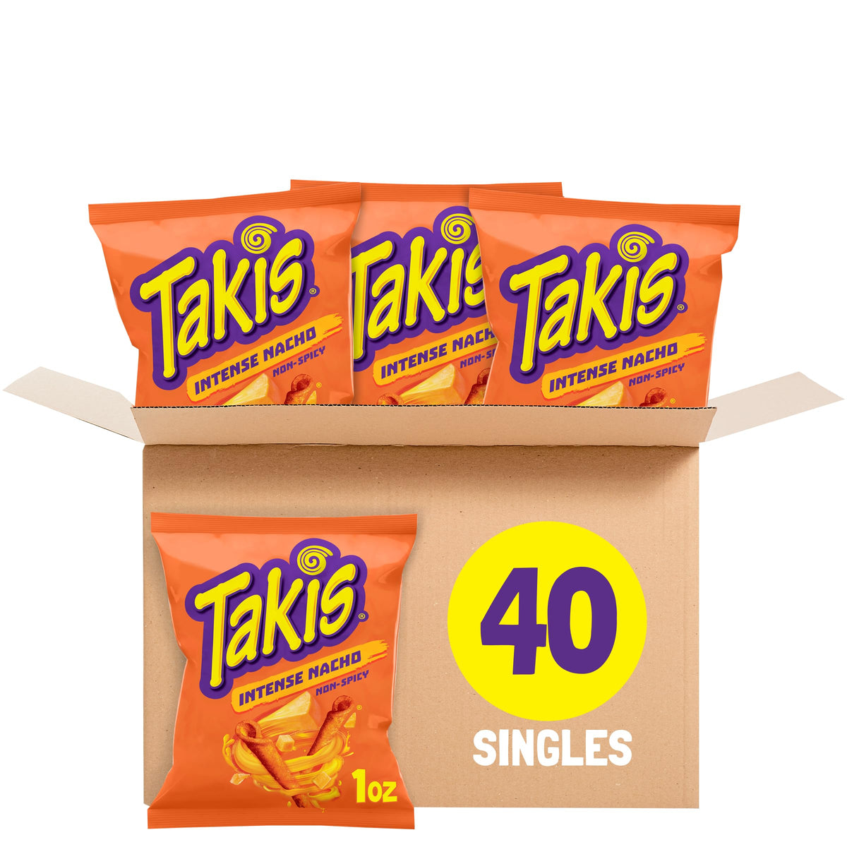 Takis intense nacho front packaging showing 40 count convenience
