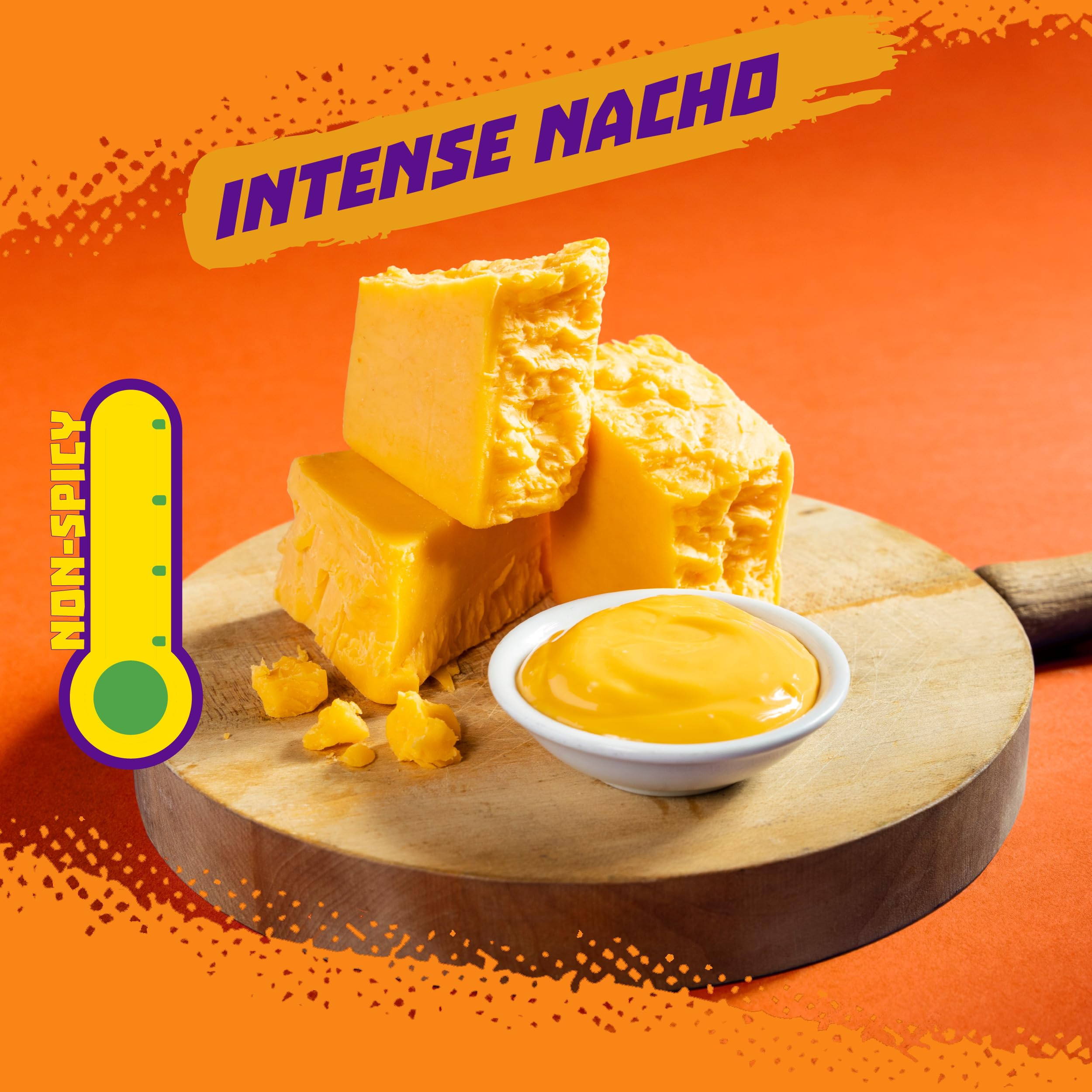 Takis intense nacho individual pack close-up highlighting freshness benefit