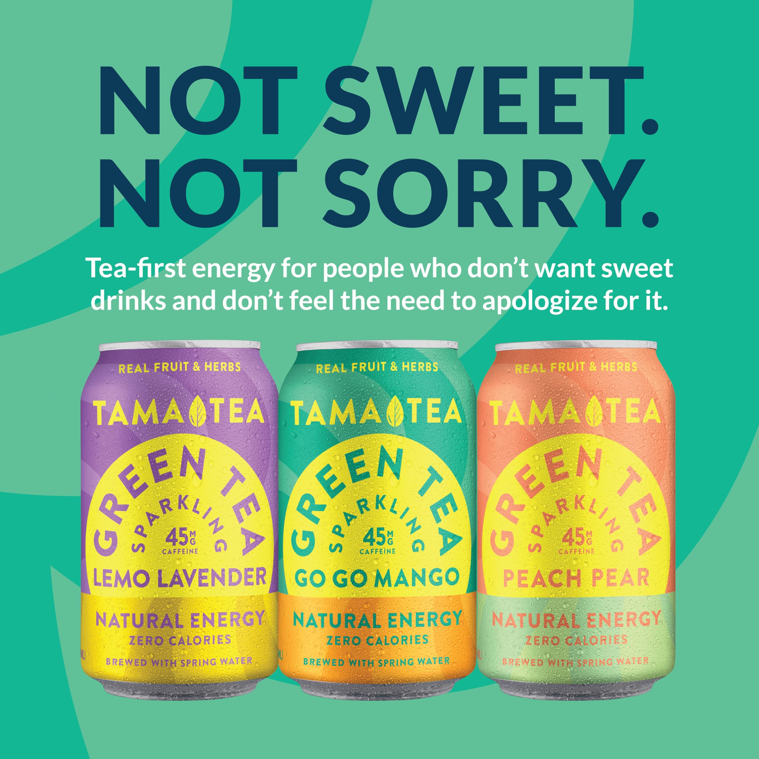 Tama Tea can closeup label highlighting unsweetened organic green tea
