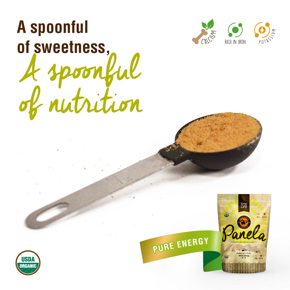 Tamarin Fruits panela dissolving in coffee to sweeten and add caramel notes