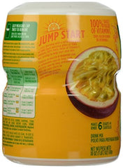 Glass of mixed TANG passion fruit drink demonstrating vibrant color