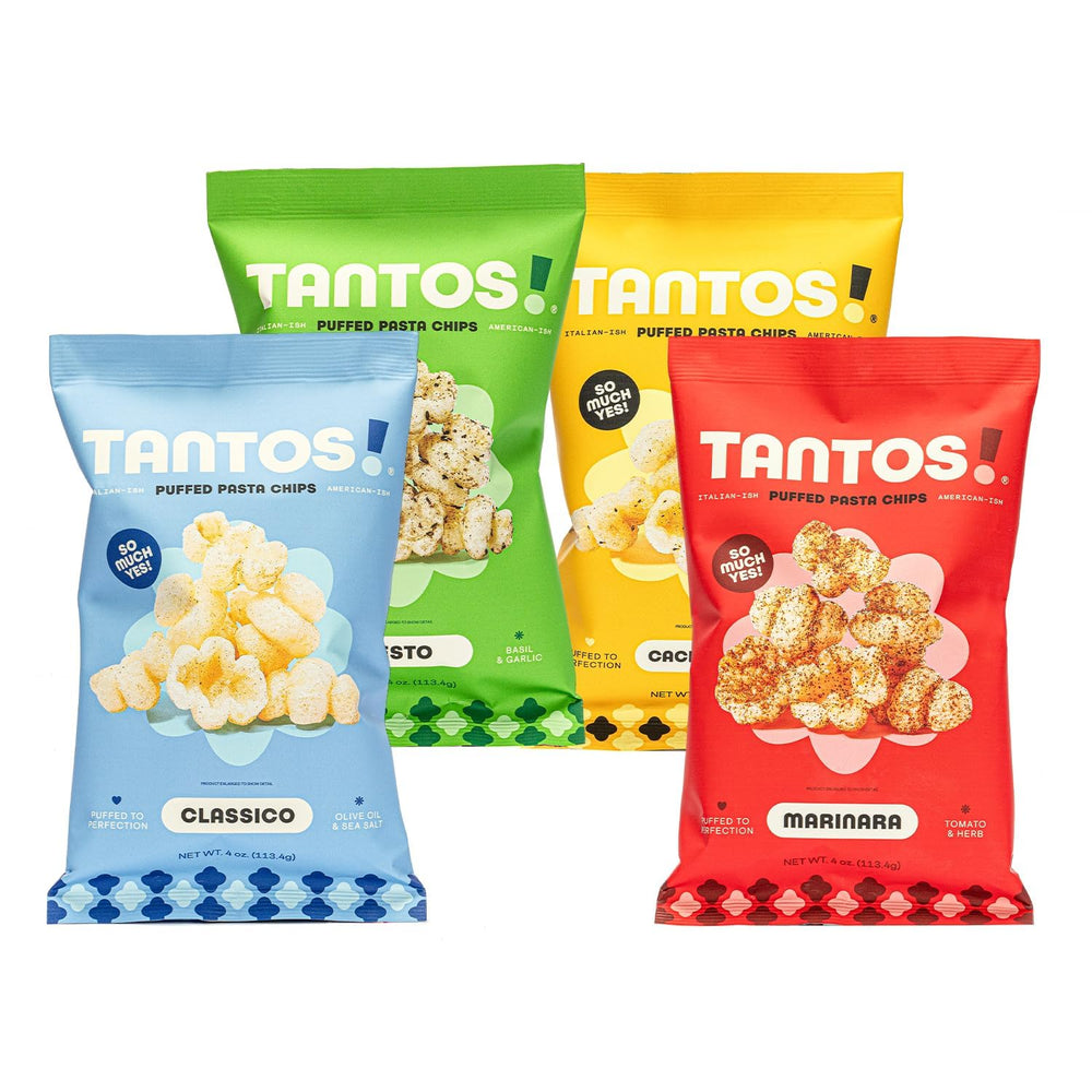Tantos Pesto bag held in hand to show size and convenient portioning benefit