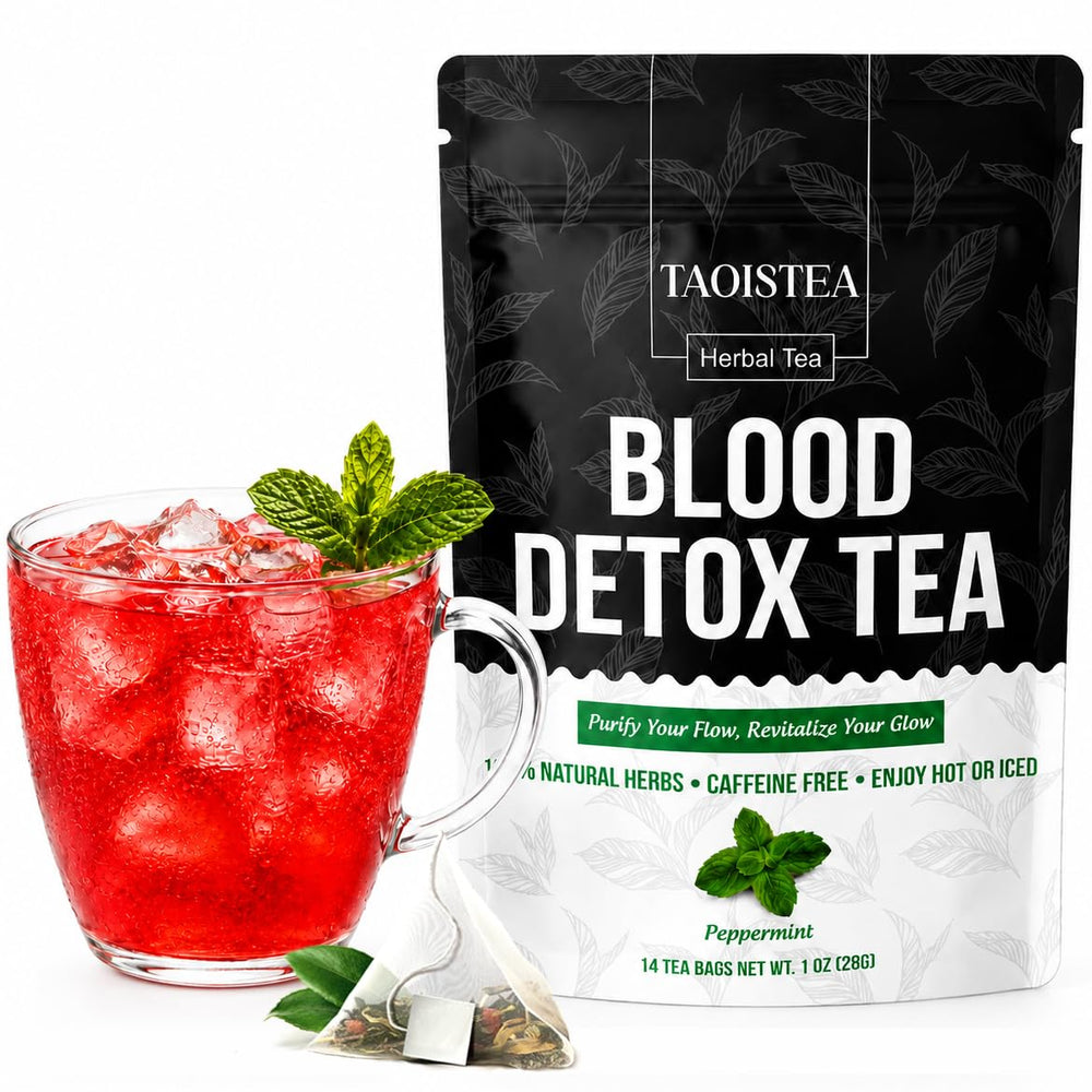 TAOISTEA front packaging showing 14-bag box and brand benefits