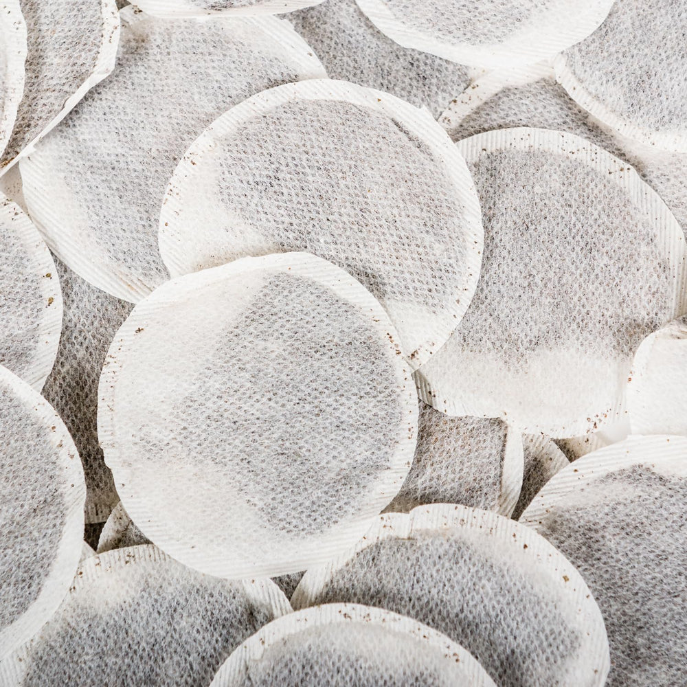 Tapal round teabag close-up displaying sturdy boilable construction