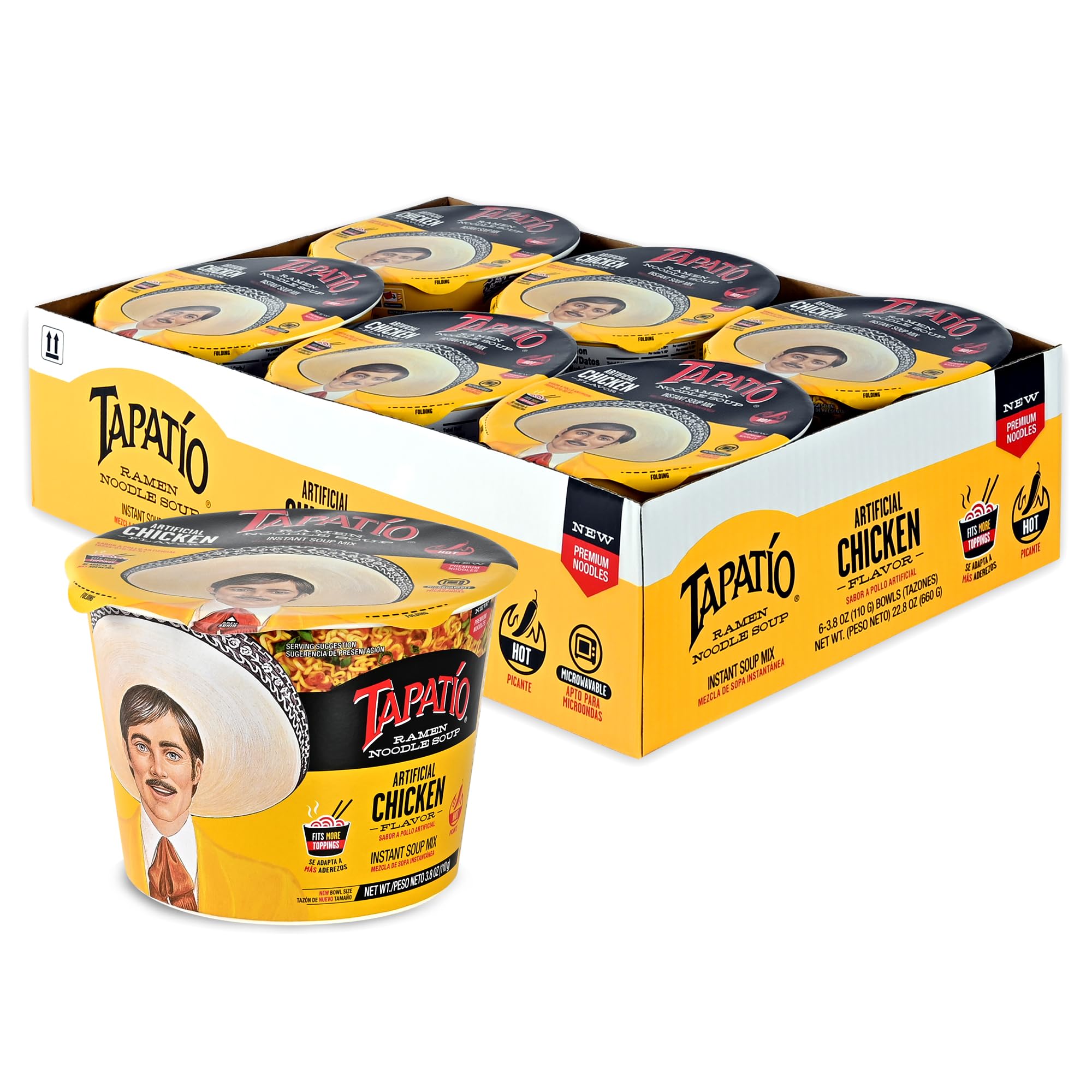 Tapatío ramen front packaging showing brand and ready-to-heat convenience