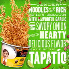 Close-up of Tapatío ramen noodles showing chewy texture for satisfying bite
