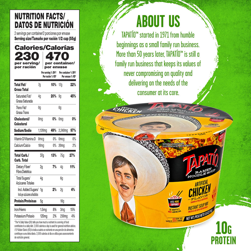 Tapatío ramen being microwaved demonstrating quick, hot meal convenience