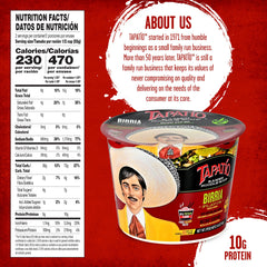 Tapatío ramen ingredient packets and label visible for clear preparation instructions