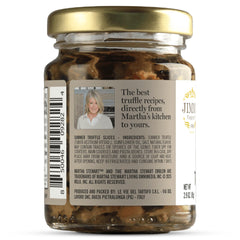 Open jar of Tartufi Jimmy truffle slices in oil demonstrating ready-to-use convenience