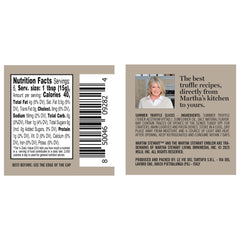 Jar label and sunflower oil detail for Tartufi Jimmy emphasizing clean ingredients