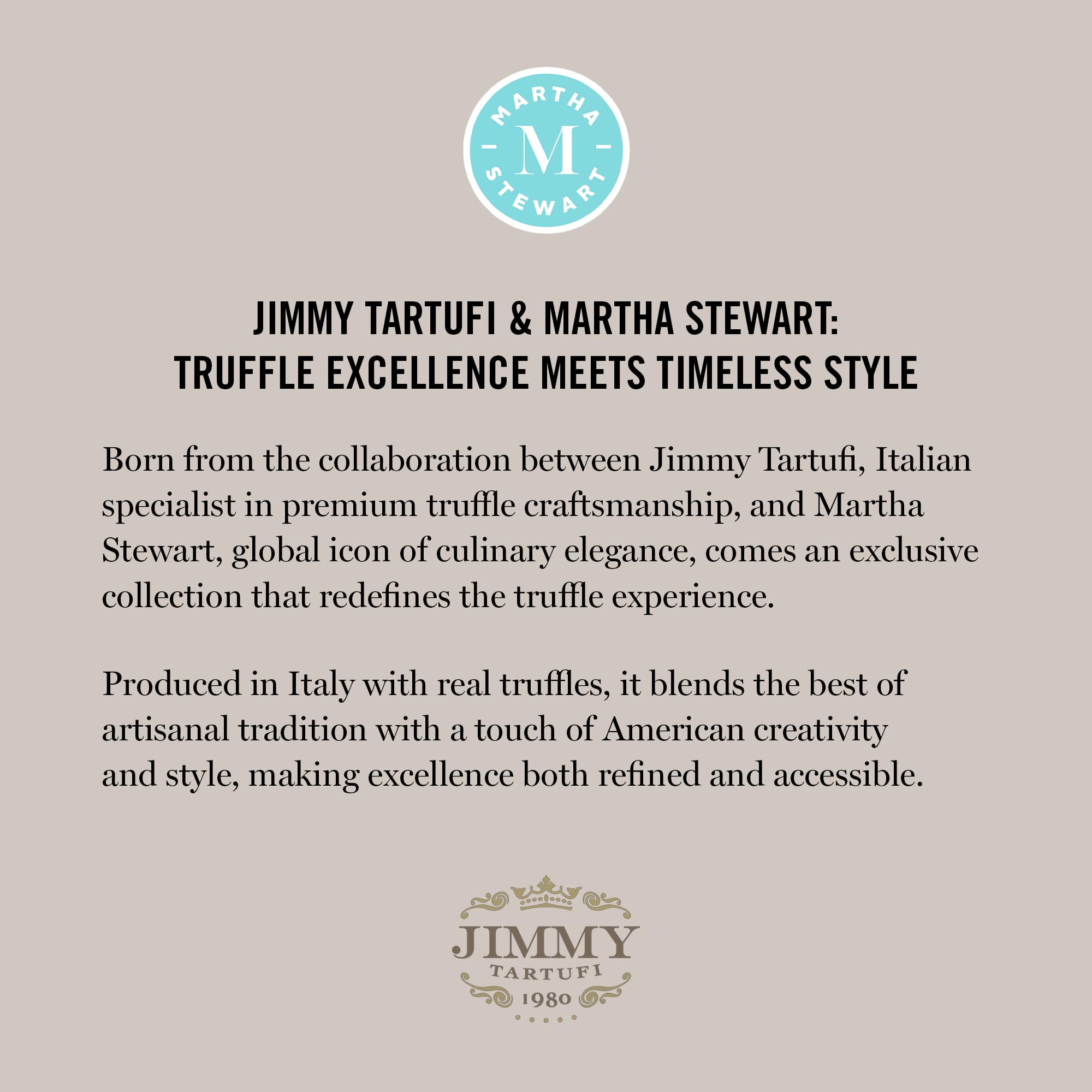 Jar next to teaspoon for Tartufi Jimmy showing portion size and practical serving