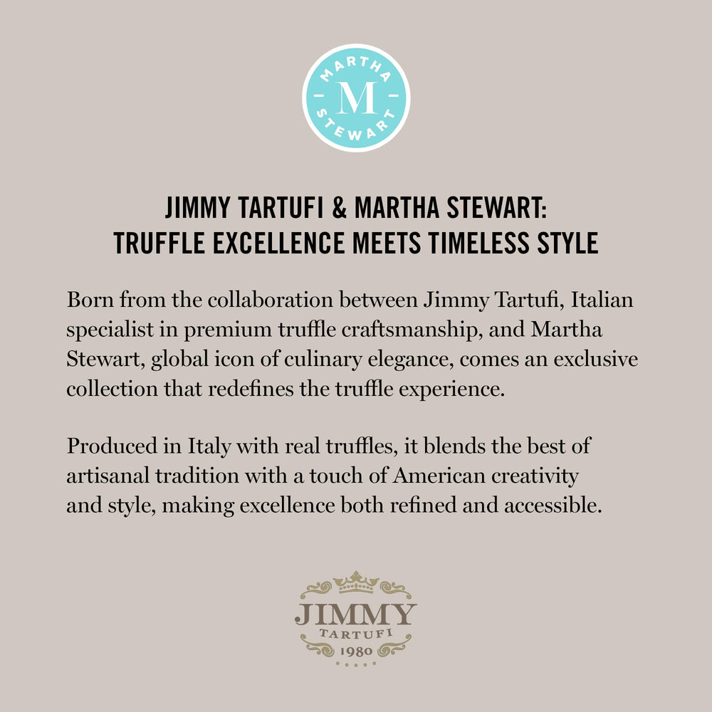 Jar next to teaspoon for Tartufi Jimmy showing portion size and practical serving