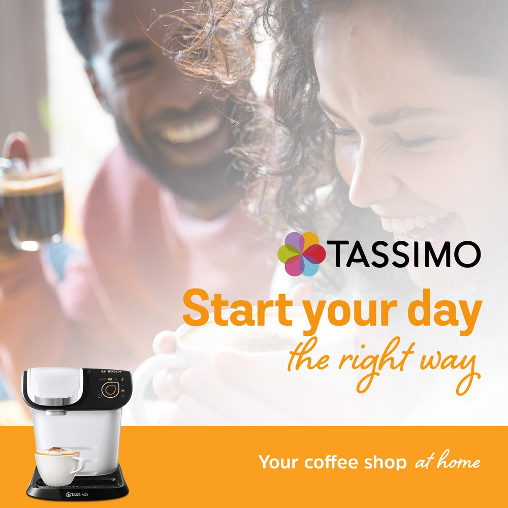 Tassimo Costa Cappuccino pack beside a coffee cup for scale showing quantity and value