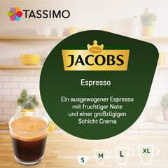 Tassimo Jacobs open box with 16 T-Discs visible showing convenience and portioning