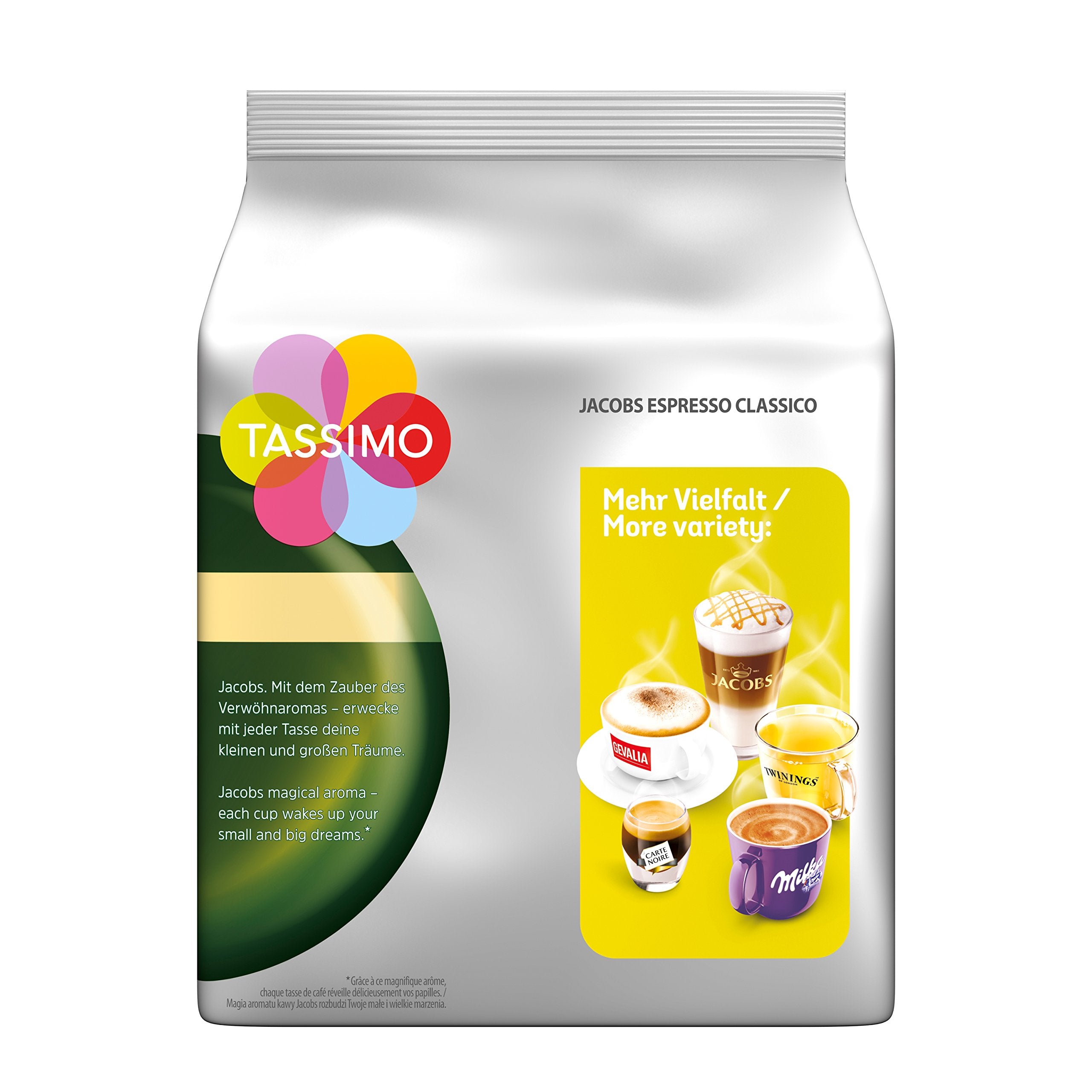 Rainforest Alliance seal on Tassimo Jacobs pack signaling sustainable sourcing