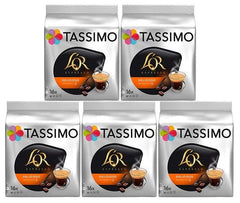 Tassimo L'OR front packaging showing pack count and espresso benefit