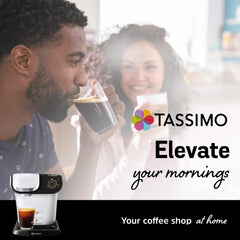 Tassimo L'Or XL Classique brewed cup on saucer with crema showing bold aroma