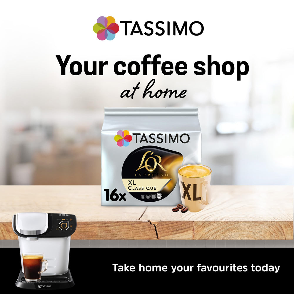 Tassimo L'Or XL Classique capsule close-up showing sealed capsule and roast detail