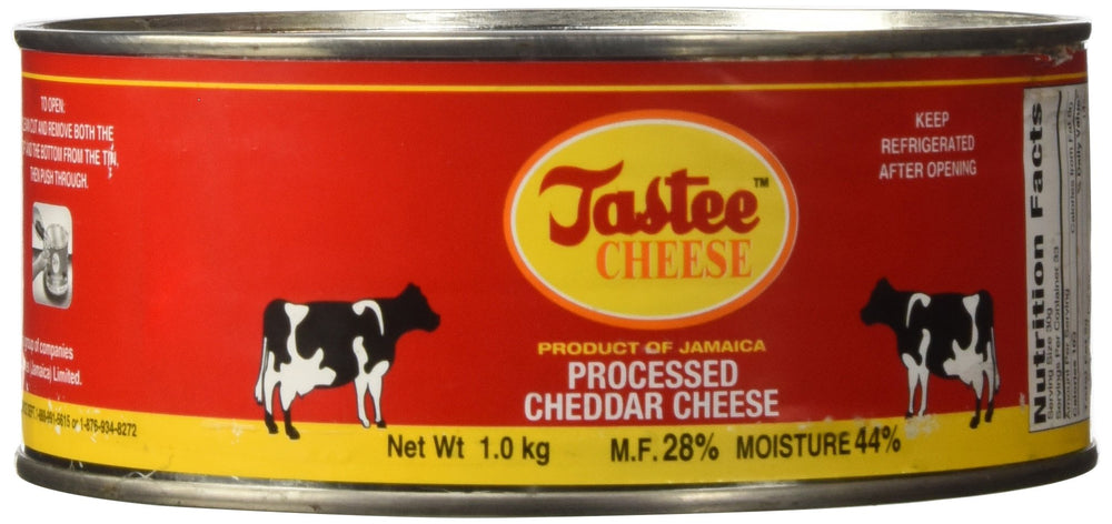 Tastee Cheese melted on a Jamaican patty in kitchen showing delicious serving idea