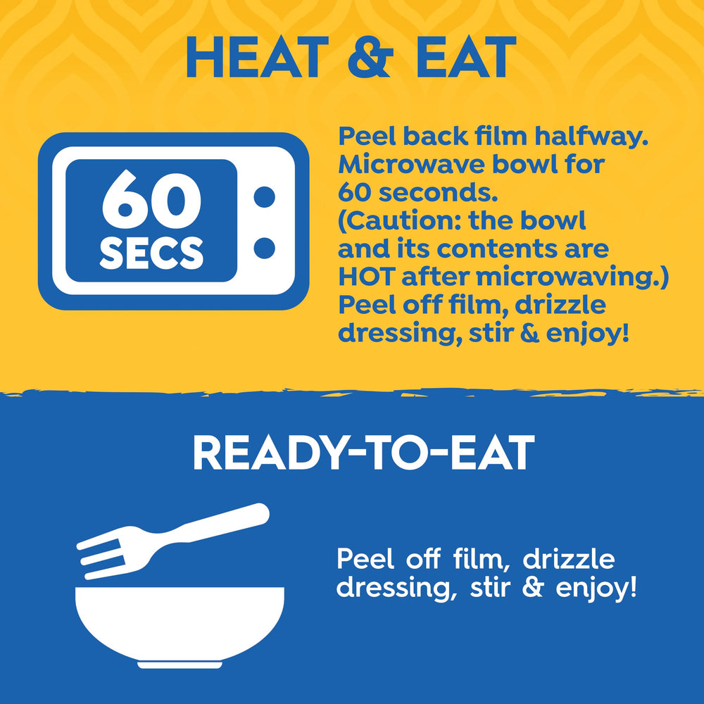 TASTY BITE bowl next to hand for size comparison and portability
