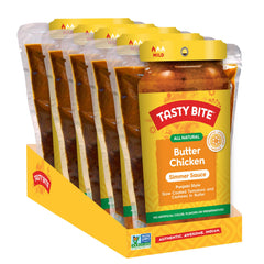 TASTY BITE pouch front view showing Punjabi Butter Chicken label and benefits