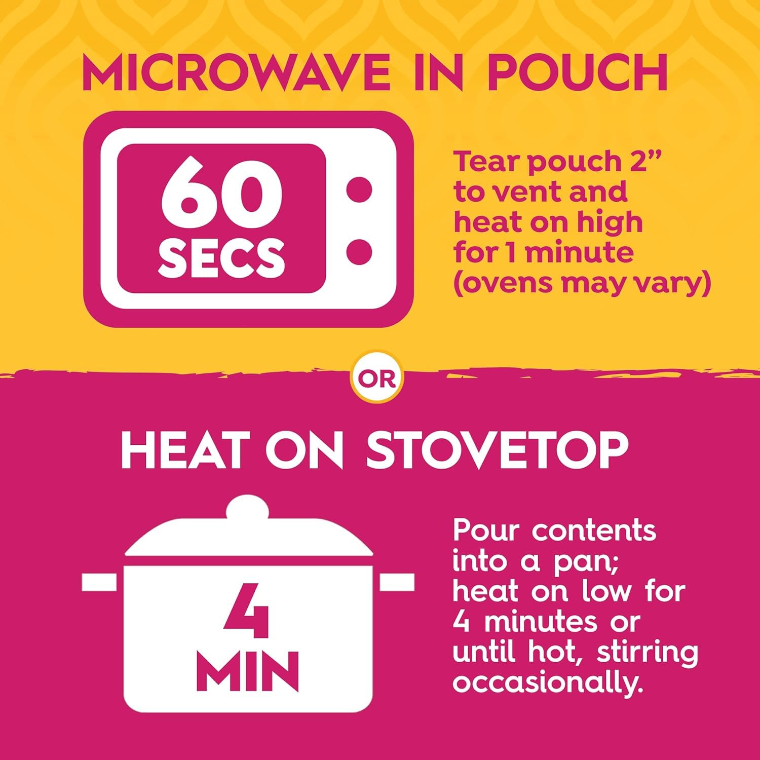 TASTY BITE pouch beside a fork showing serving size and convenience