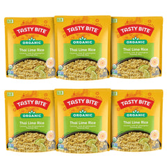 TASTY BITE front packaging showing organic Thai lime rice benefits