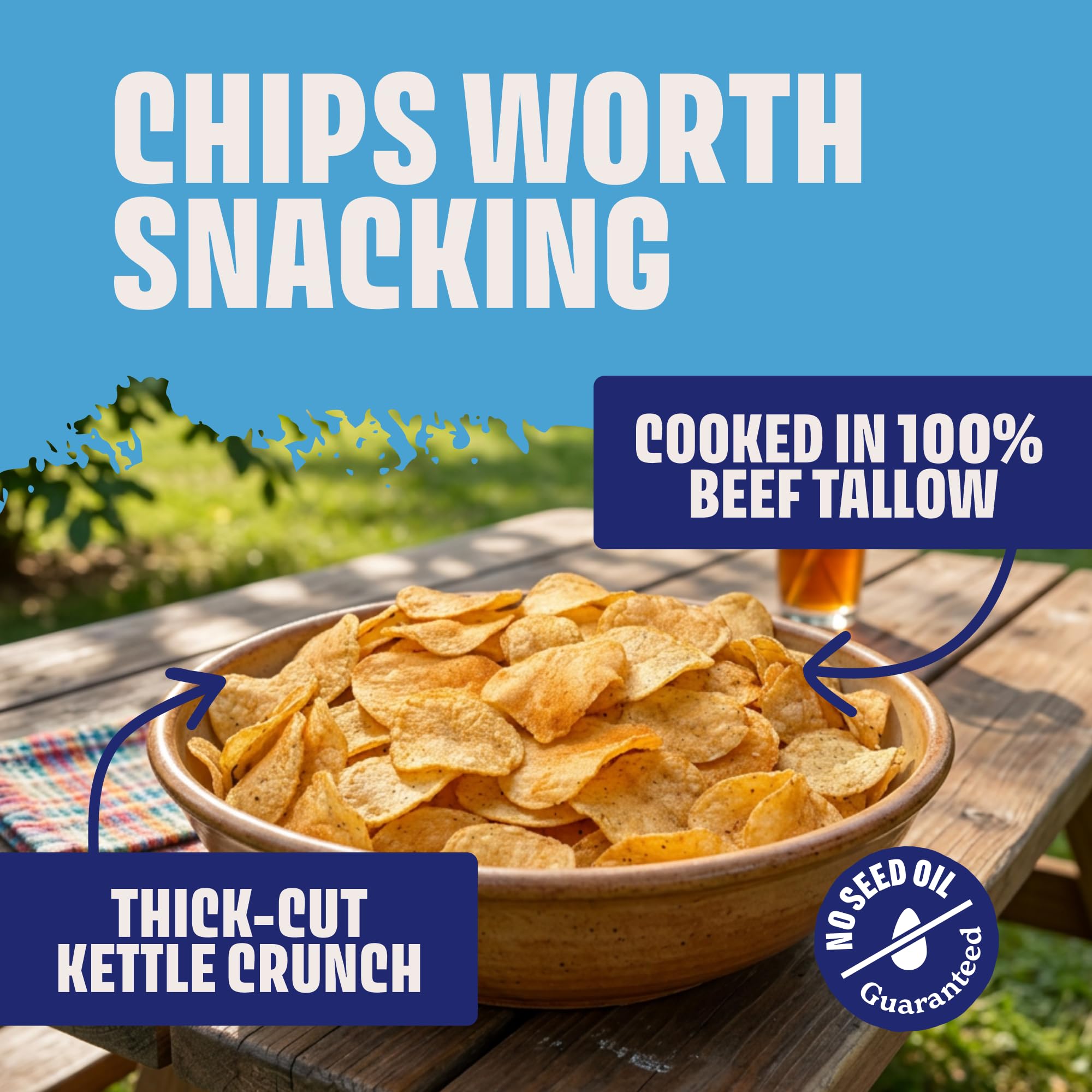 TASTY NATES close-up of kettle-crunch texture highlighting hearty bite benefit