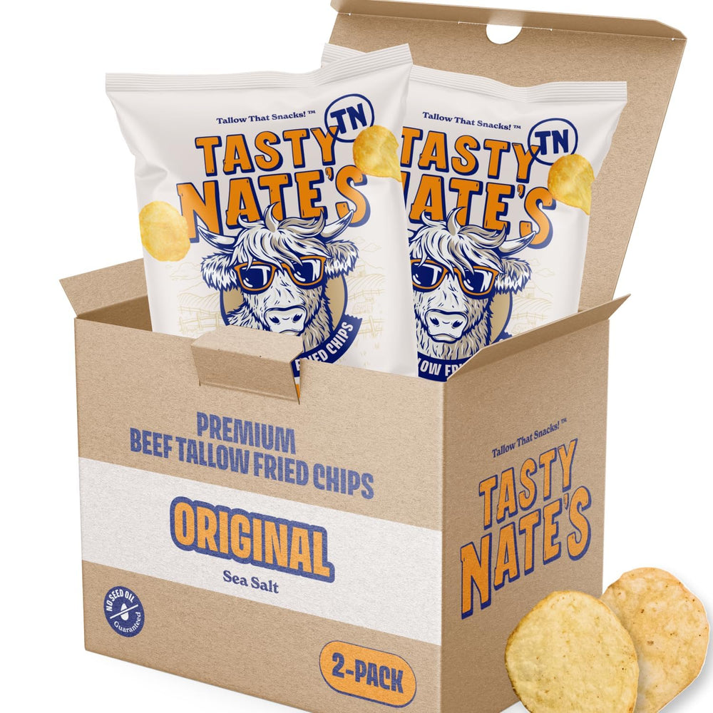 TASTY NATES front pack showing logo and sea salt flavor for quick identification