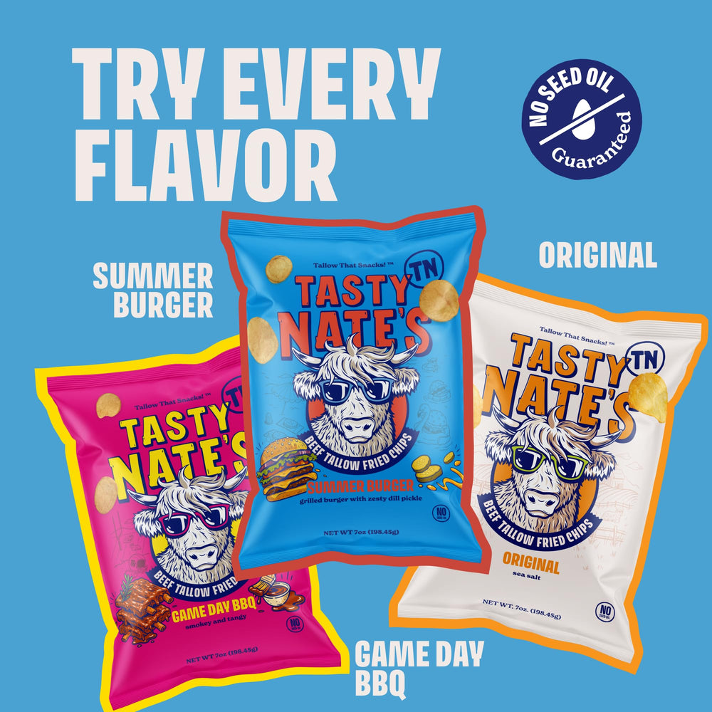 TASTY NATES chips in picnic setting suggesting outdoor grilling-pairing benefit