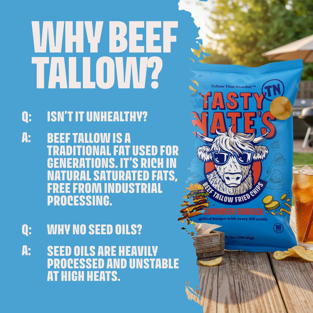 TASTY NATES bag held in hand illustrating 7oz size and portability benefit