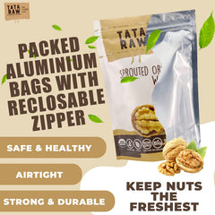 TATA RAW chopped walnuts on a cutting board for baking and cooking versatility