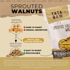 TATA RAW bowl of sprouted walnuts ready to eat, useful for quick snacks